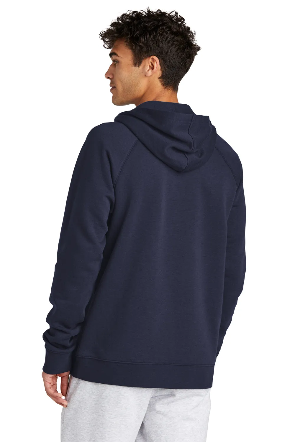 Sport-Tek Mens Drive Fleece Hooded Sweatshirt Hoodie w/ Pouch Pocket - True Navy Blue