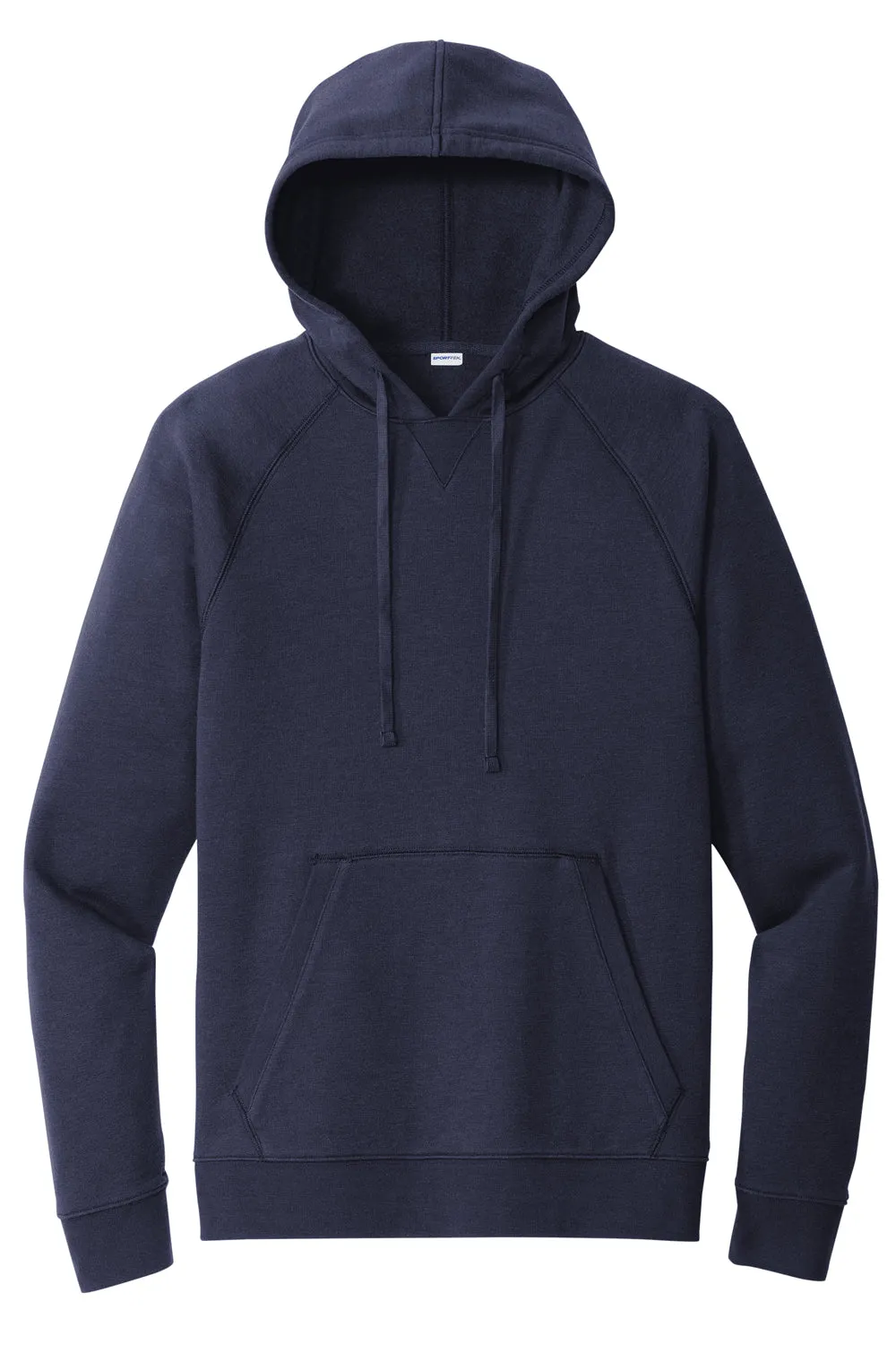 Sport-Tek Mens Drive Fleece Hooded Sweatshirt Hoodie w/ Pouch Pocket - True Navy Blue