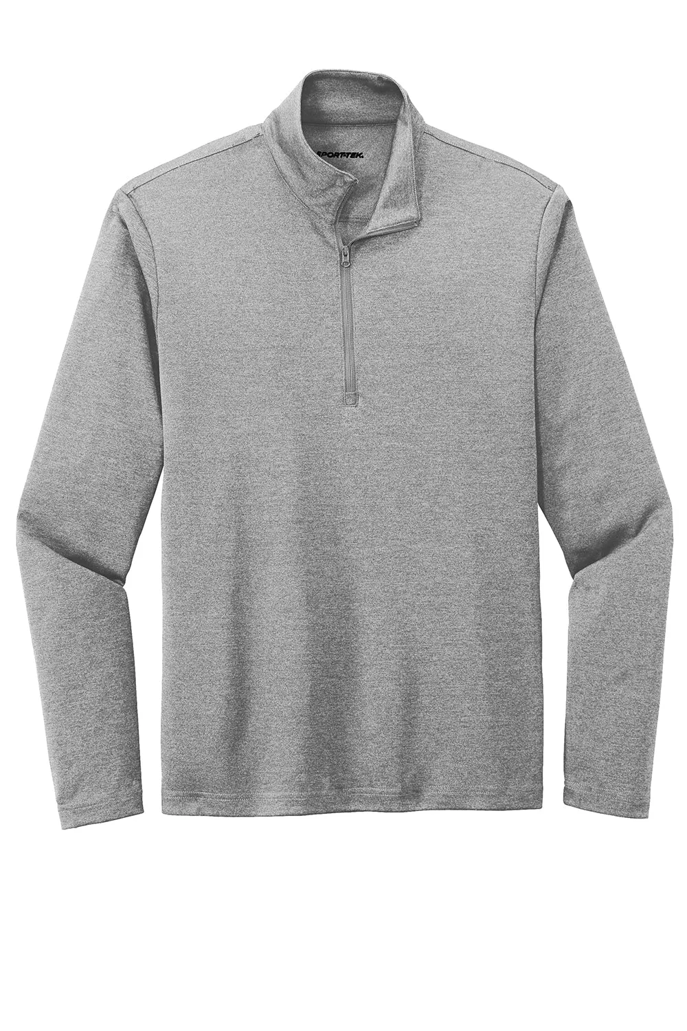 Sport-Tek Mens Endeavor Moisture Wicking 1/4 Zip Sweatshirt - Heather Light Grey