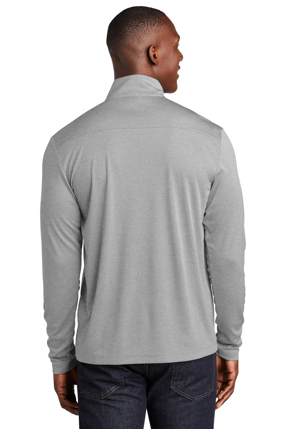 Sport-Tek Mens Endeavor Moisture Wicking 1/4 Zip Sweatshirt - Heather Light Grey