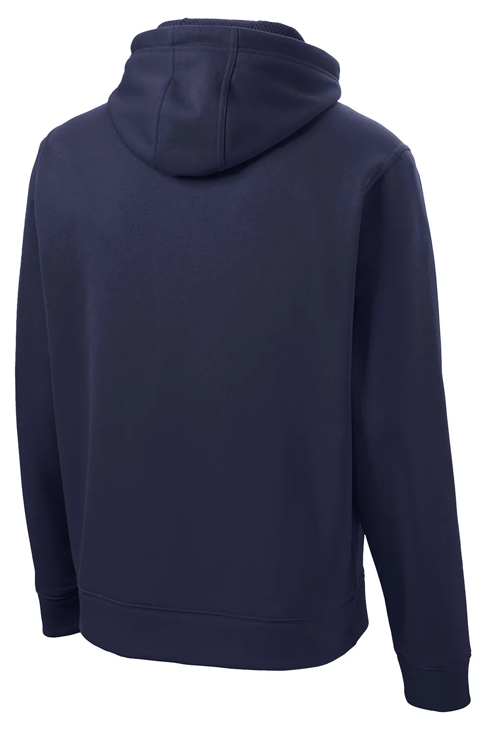 Sport-Tek Mens Repel Moisture Wicking Hooded Sweatshirt Hoodie w/ Pouch Pocket - True Navy Blue