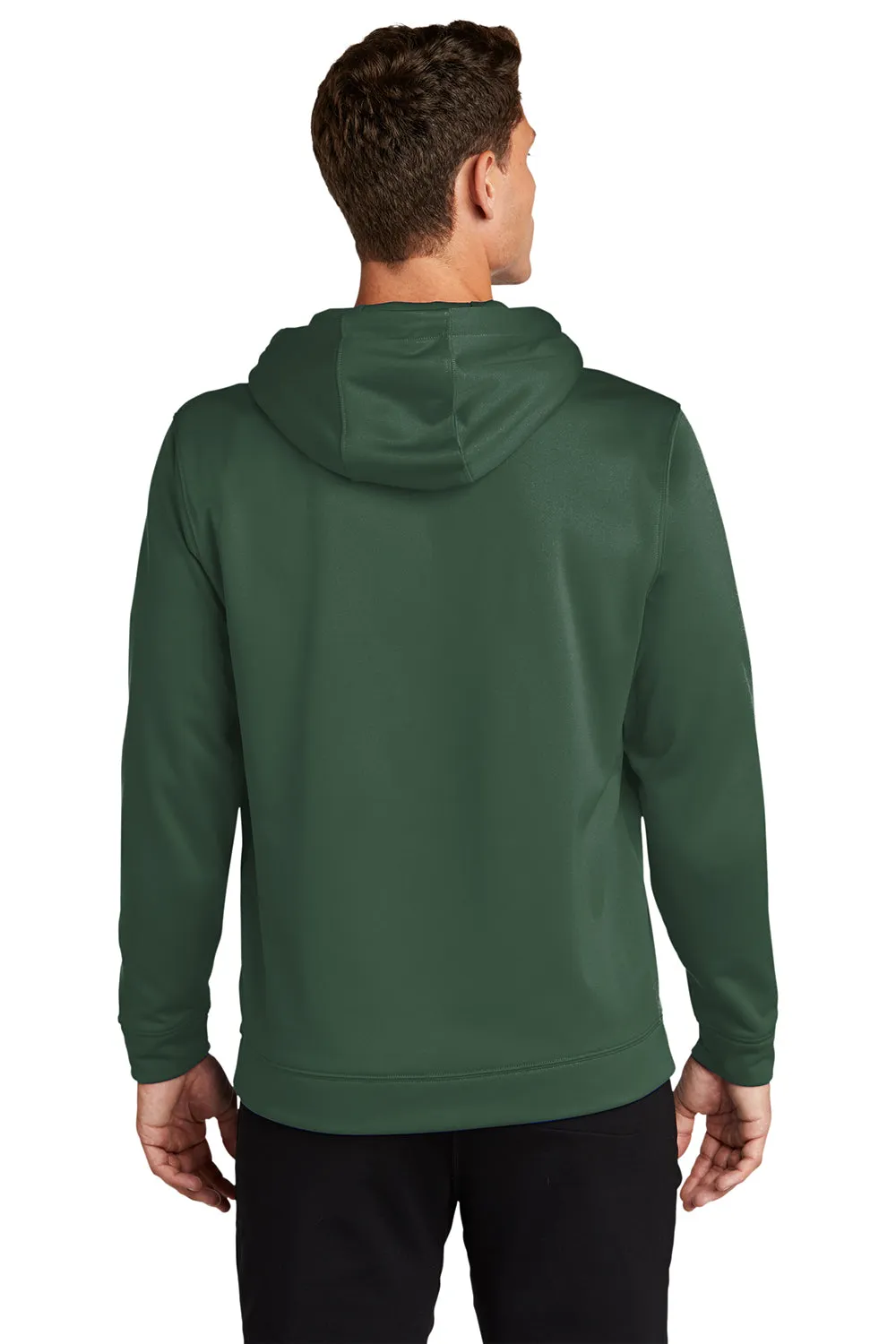 Sport-Tek Mens Sport-Wick Moisture Wicking Fleece Hooded Sweatshirt Hoodie w/ Pouch Pocket - Forest Green
