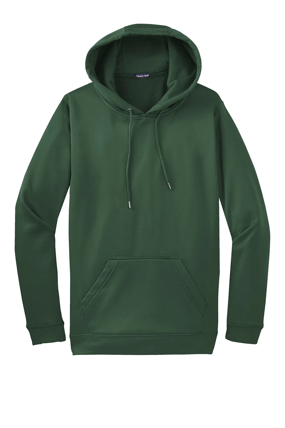 Sport-Tek Mens Sport-Wick Moisture Wicking Fleece Hooded Sweatshirt Hoodie w/ Pouch Pocket - Forest Green