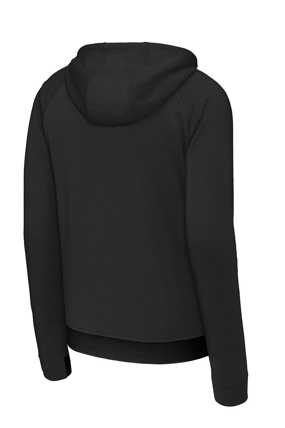 Sport-Tek Mens Strive PosiCharge Full Zip Hooded Sweatshirt Hoodie w/ Pockets - Black