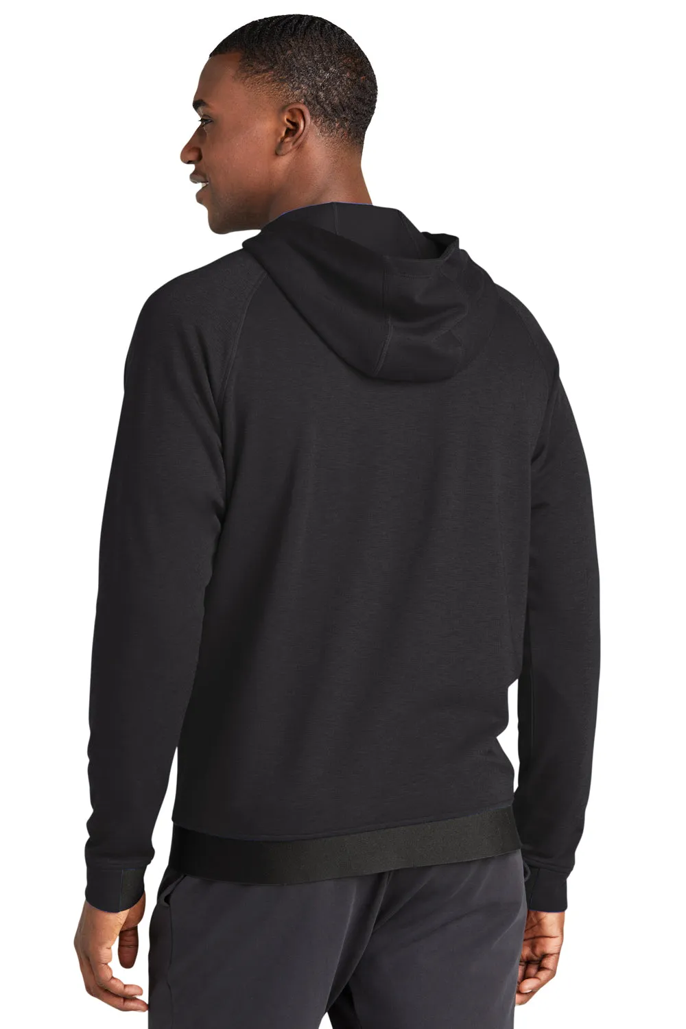 Sport-Tek Mens Strive PosiCharge Full Zip Hooded Sweatshirt Hoodie w/ Pockets - Black