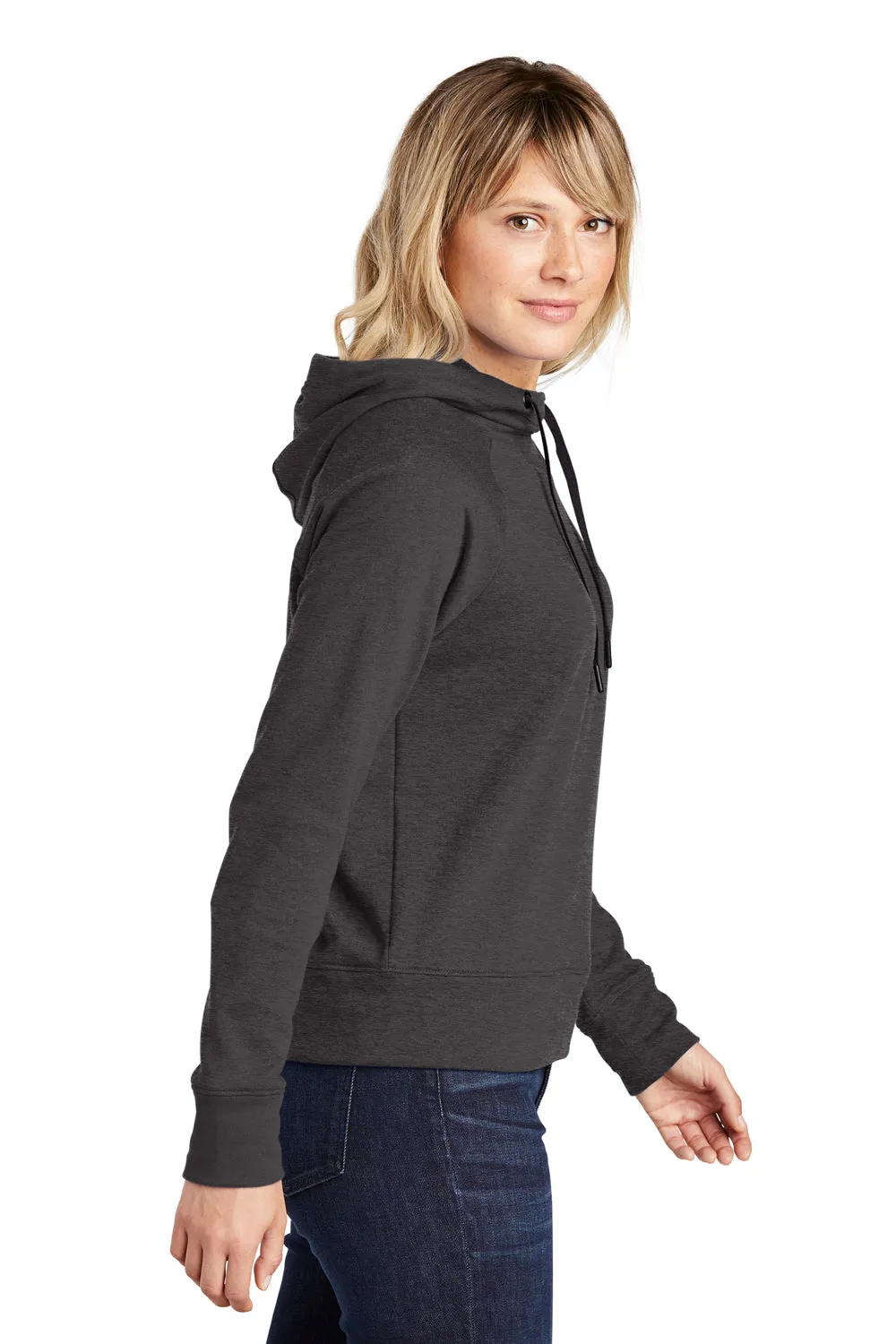 Sport-Tek Womens French Terry Hooded Sweatshirt Hoodie - Heather Black - Closeout