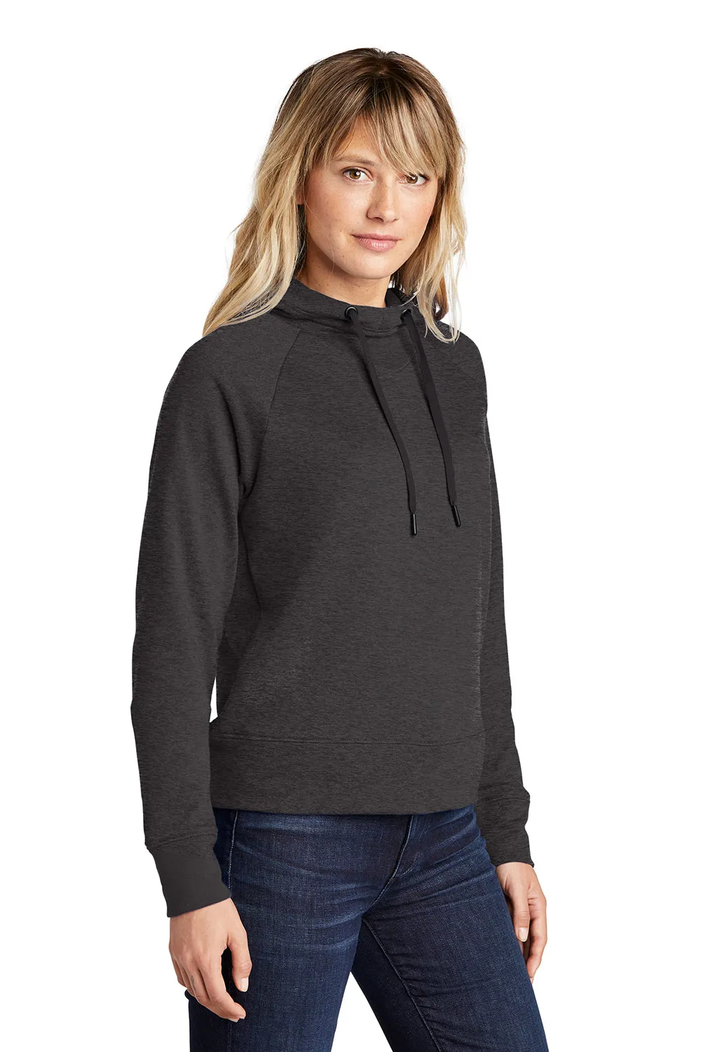 Sport-Tek Womens French Terry Hooded Sweatshirt Hoodie - Heather Black - Closeout