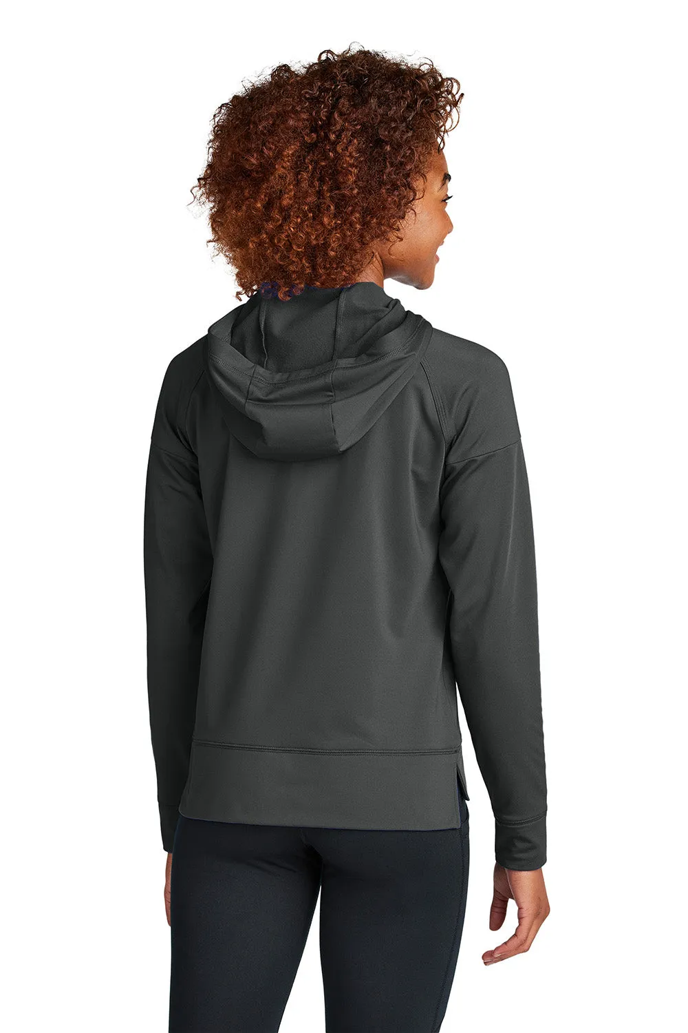 Sport-Tek Womens Sport-Wick Moisture Wicking 1/4 Zip Hooded Sweatshirt Hoodie w/ Pouch Pocket - Charcoal Grey