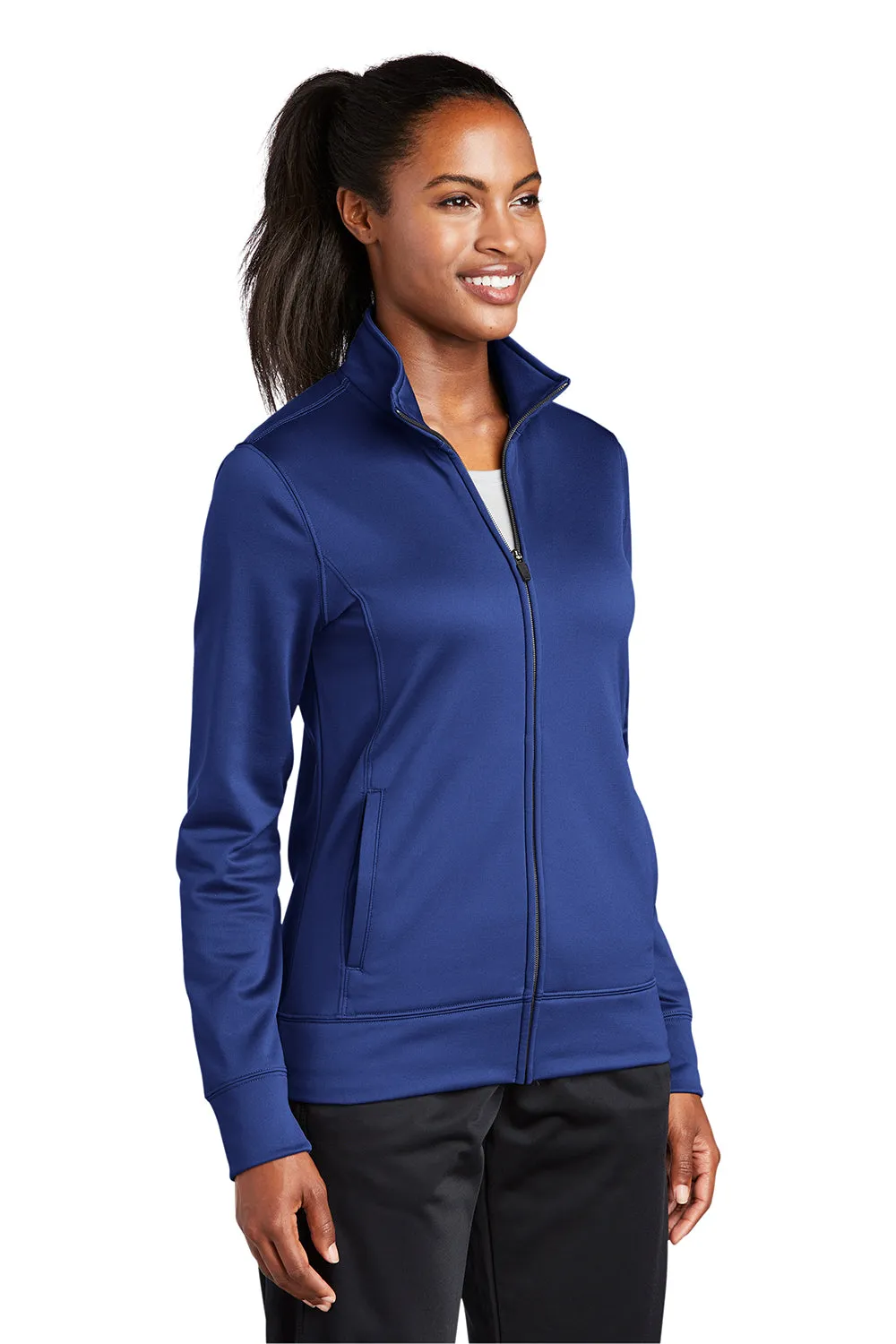 Sport-Tek Womens Sport-Wick Moisture Wicking Fleece Full Zip Sweatshirt w/ Pockets - True Royal Blue