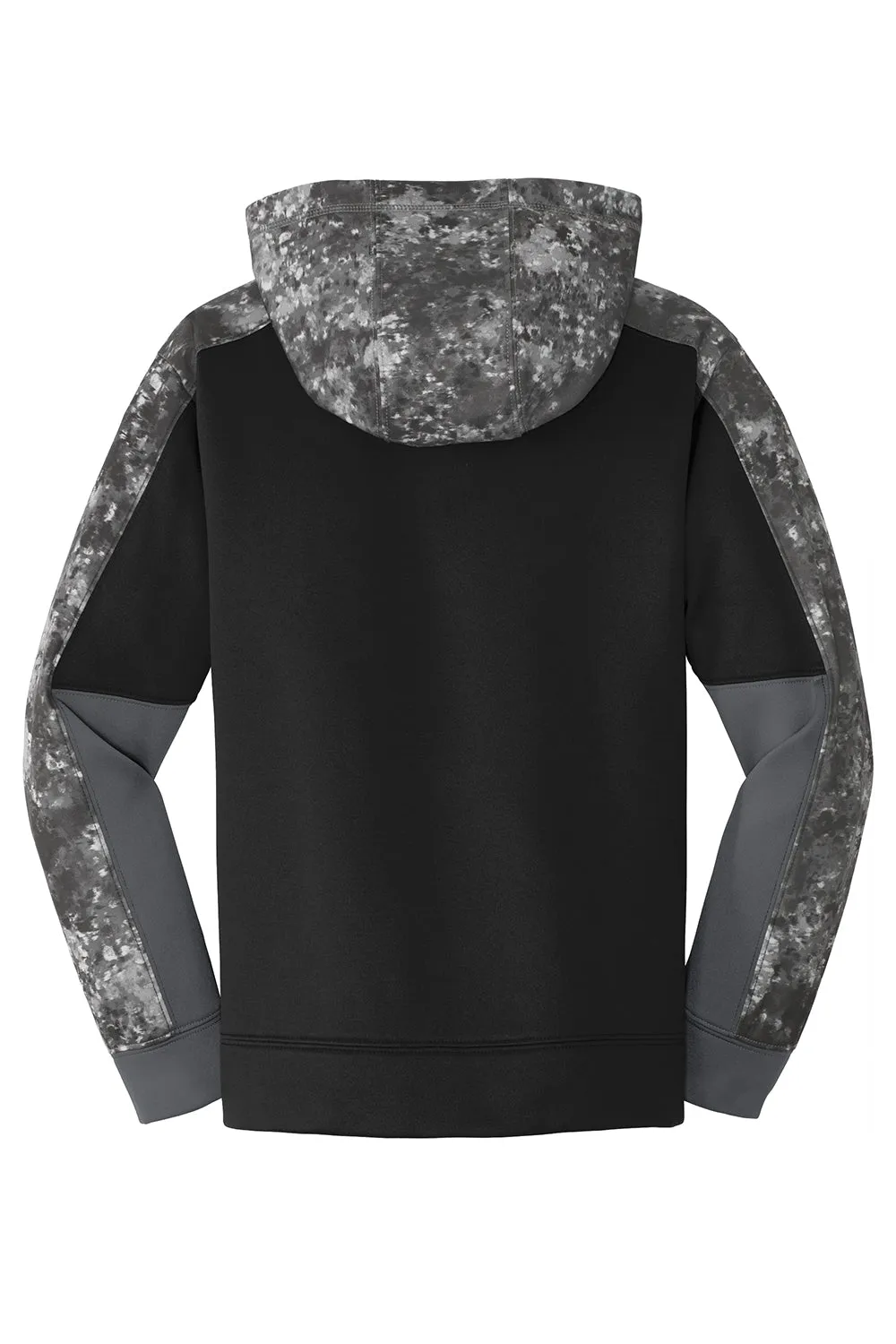 Sport-Tek Youth Sport-Wick Mineral Freeze Moisture Wicking Fleece Hooded Sweatshirt Hoodie w/ Pouch Pocket - Black