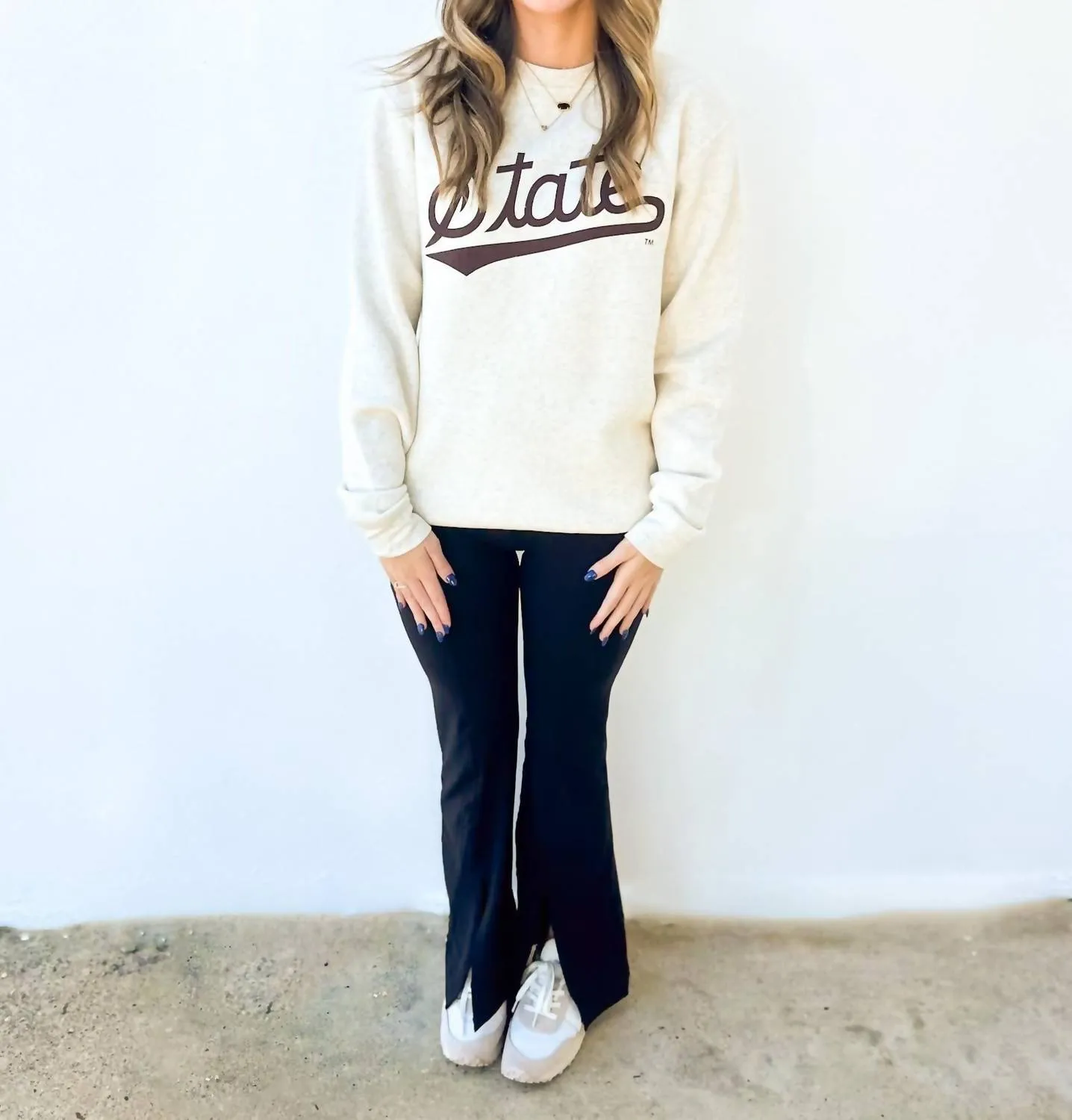 State Script Sweatshirt In Heather Natural