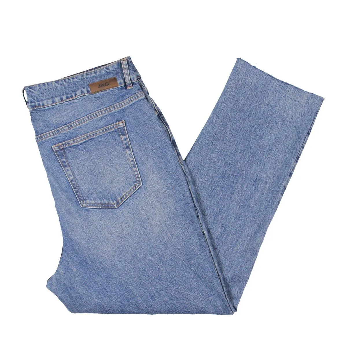 Stella Womens High Rise Medium Wash Straight Leg Jeans