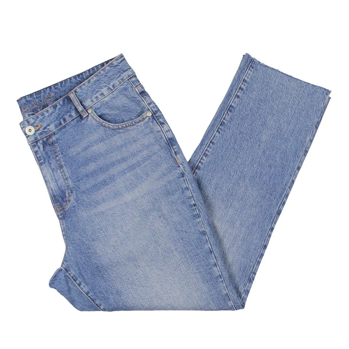 Stella Womens High Rise Medium Wash Straight Leg Jeans