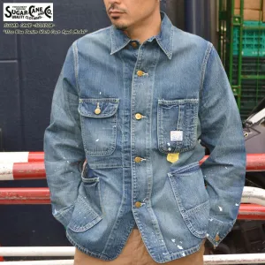 SUGAR CANE "SC15708" 11oz. Blue Denim Work Coat Aged Model