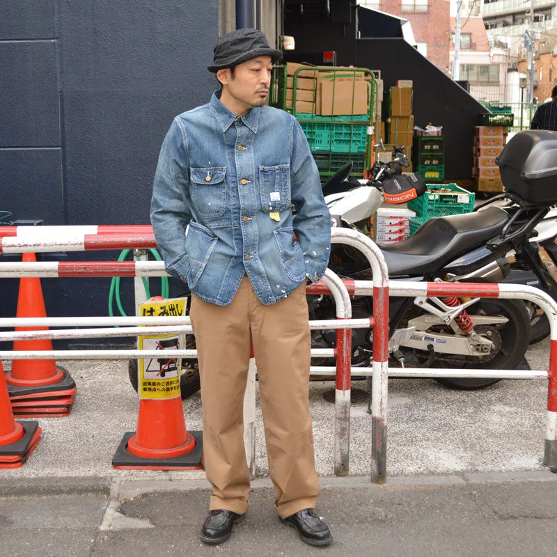 SUGAR CANE "SC15708" 11oz. Blue Denim Work Coat Aged Model