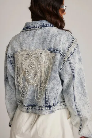 Taylor Rhinestone Embellished Denim Jacket