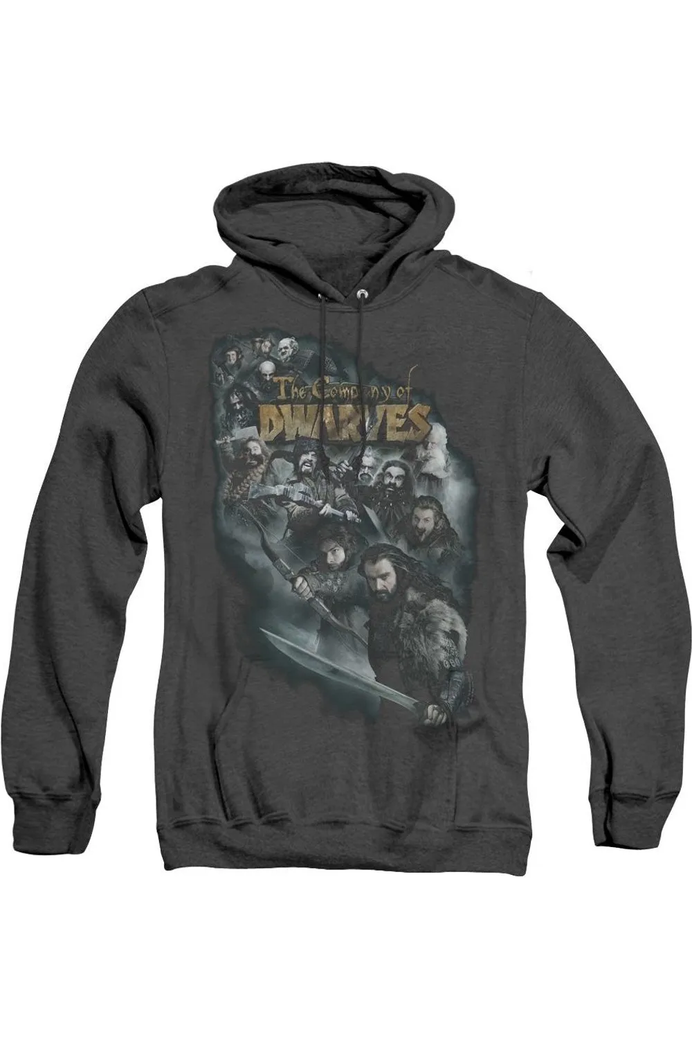 The Hobbit Company Of Dwarves Adult Heather Hoodie / Hooded Sweatshirt