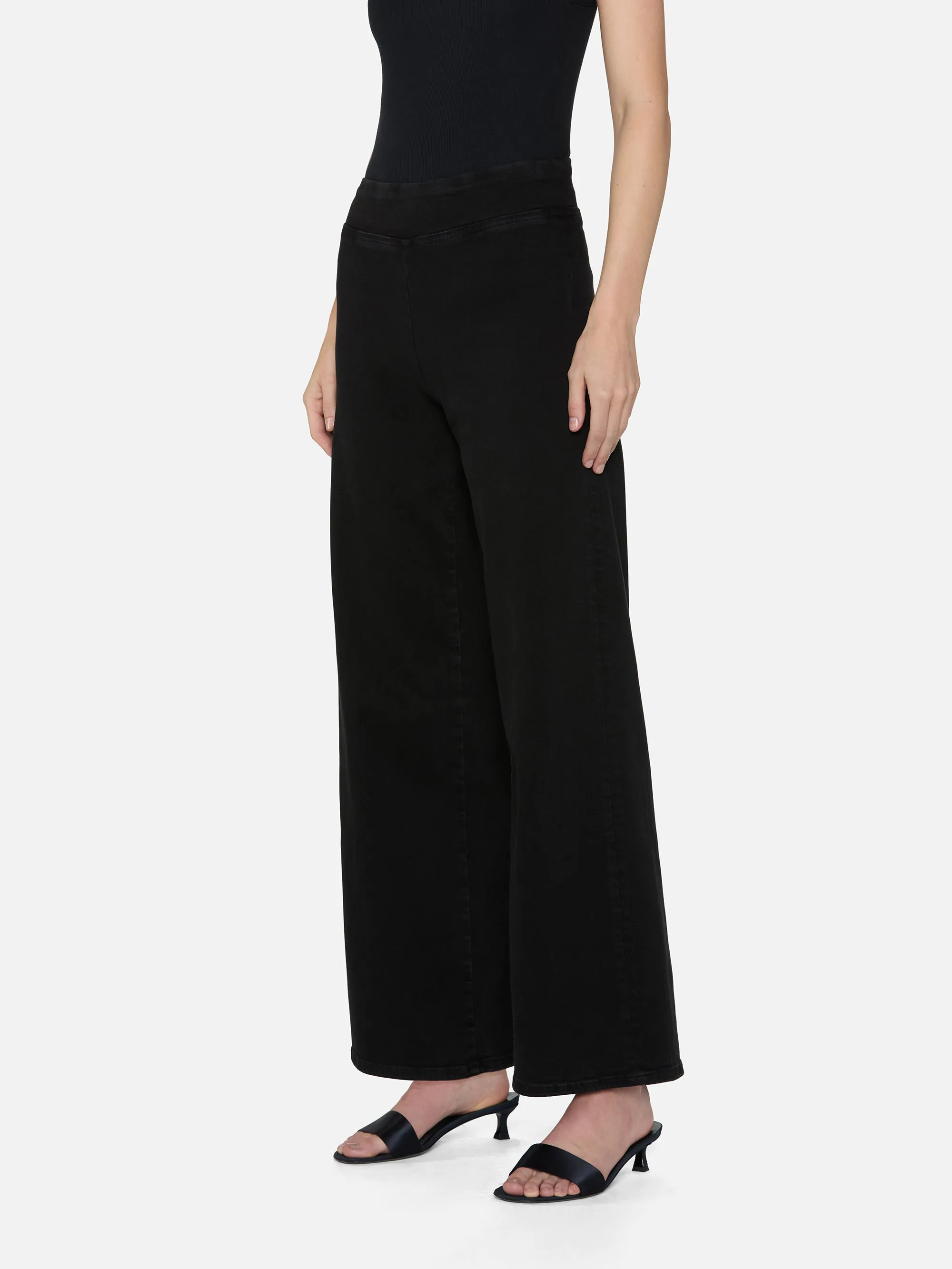 The Jetset Slim Palazzo -- Sheen Noir