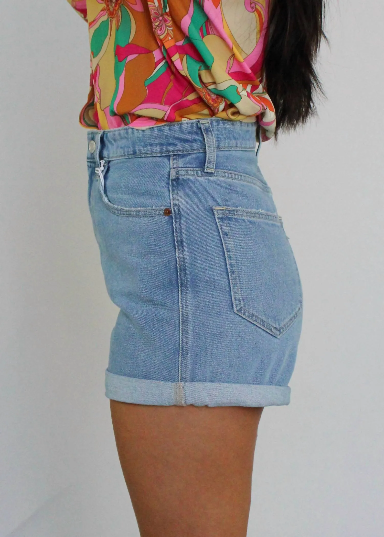 The Stella Denim Shorts In Light Denim