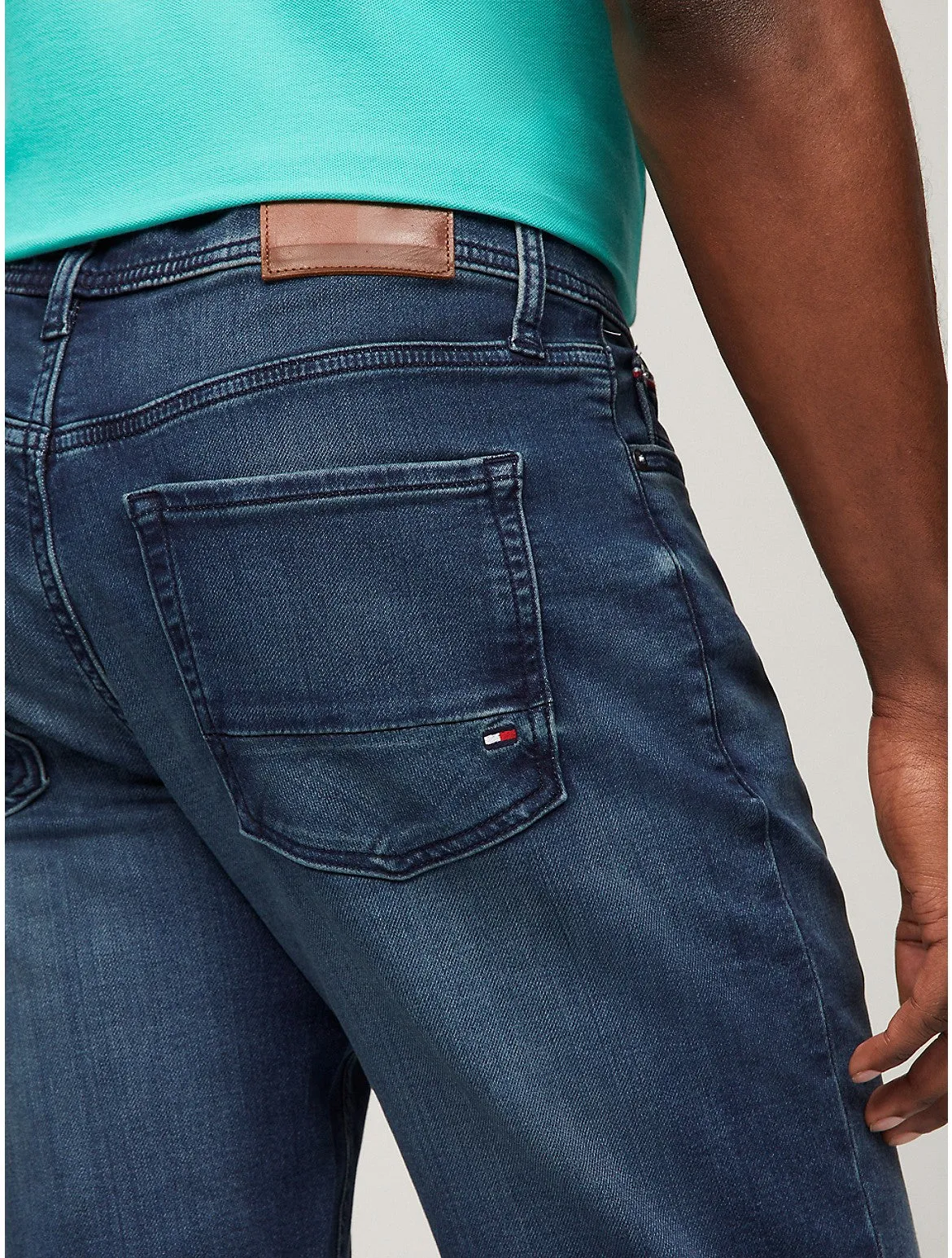 Tommy Hilfiger Men's Denton Straight Fit Dark Blue Wash Jean