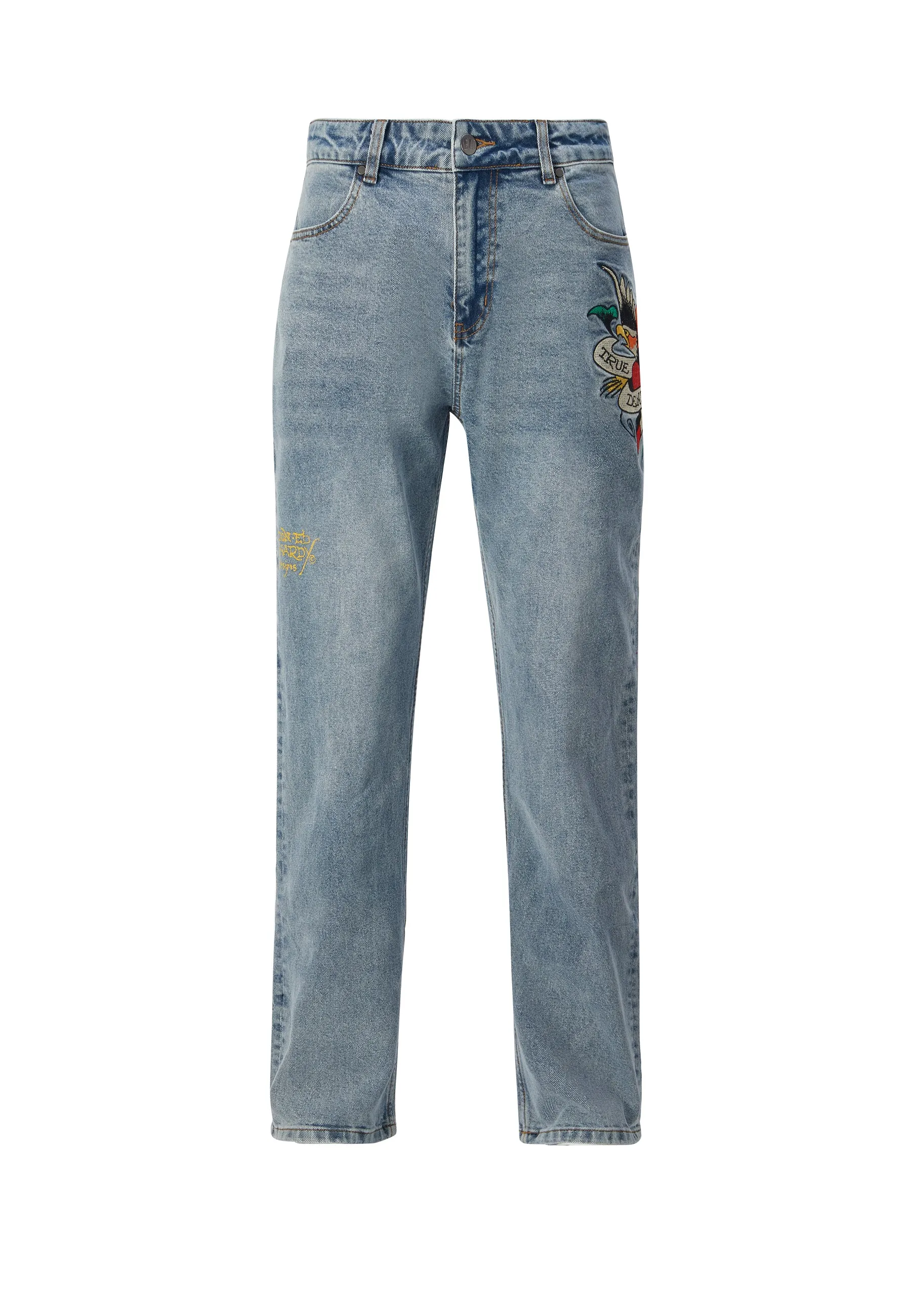 True-Til-Death Tattoo Graphic Jean Denim Pant - Bleach