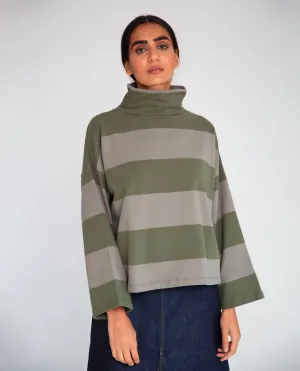 Ula-Sue Organic Cotton Top In Army & Khaki