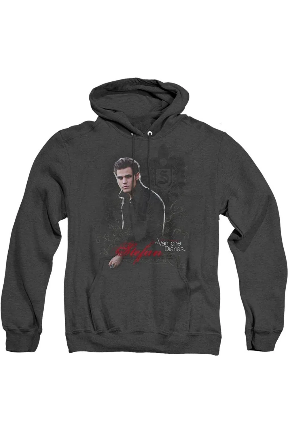 Vampire Diaries Stefan Adult Heather Hoodie / Hooded Sweatshirt