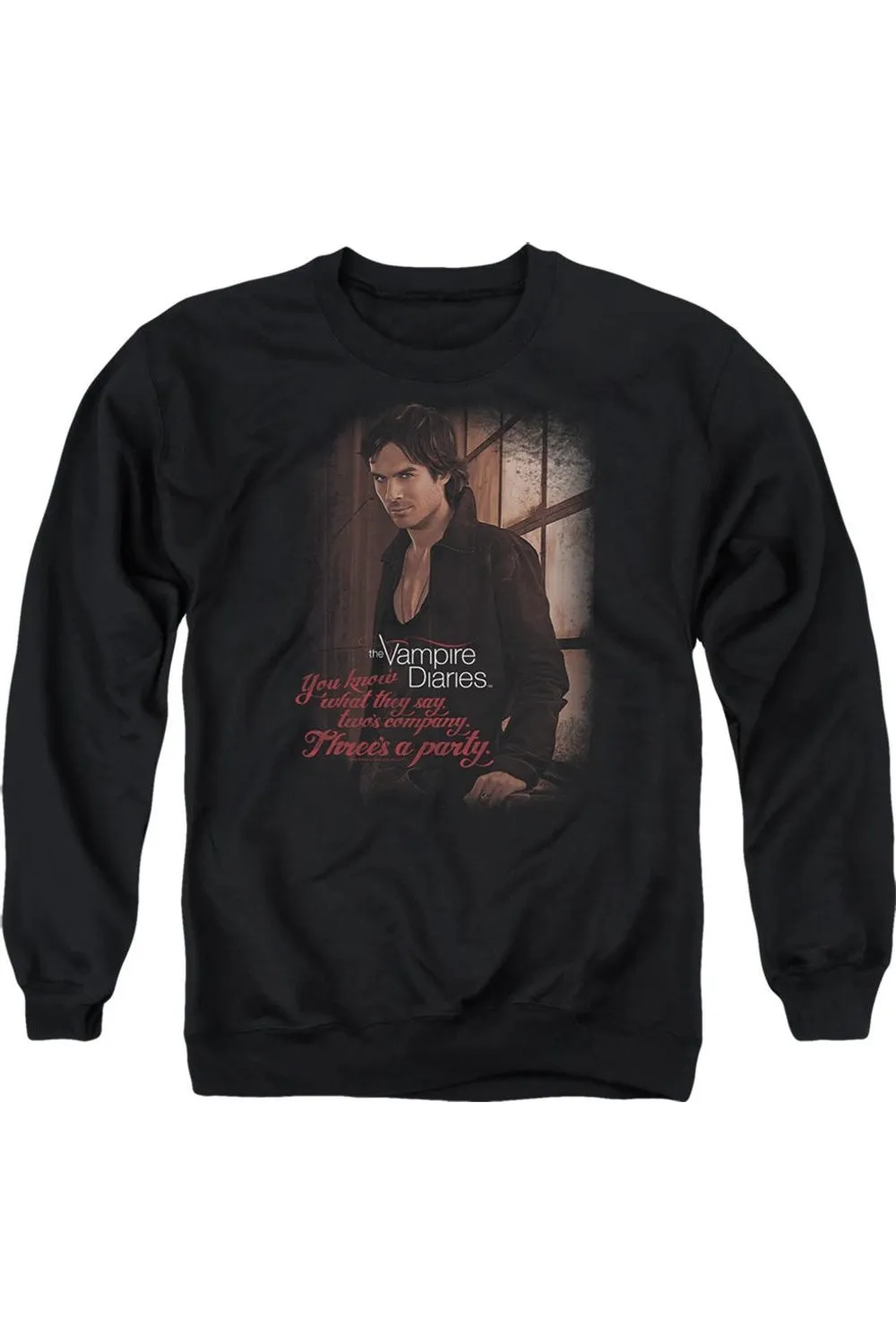 Vampire Diaries Threes A Party Adult Crewneck Sweatshirt