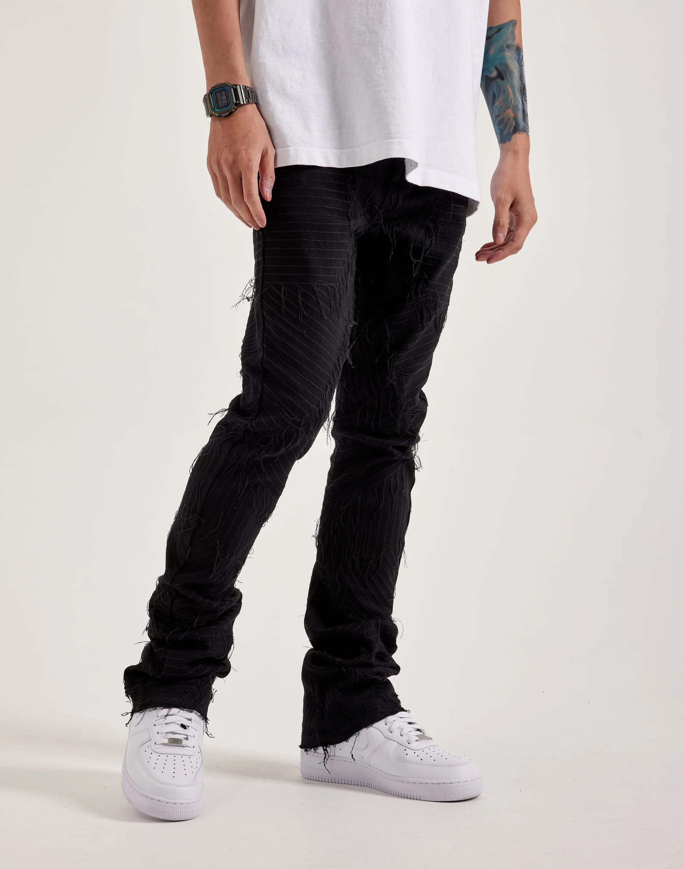 WAIMEA Geometric Frayed Jeans
