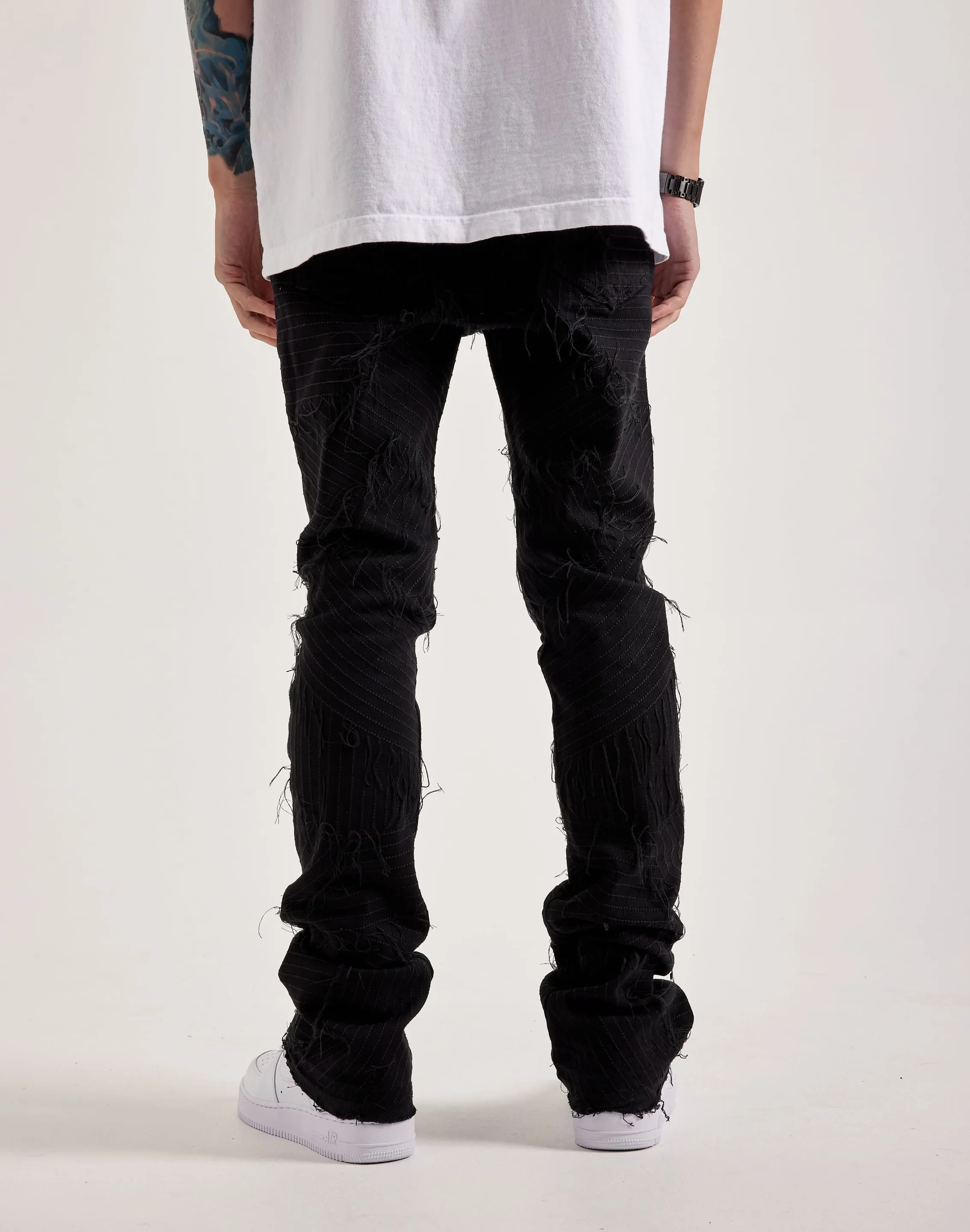 WAIMEA Geometric Frayed Jeans