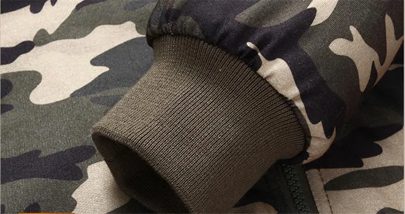 West Louis™ Winter Thick Fleece Camo Hoodie