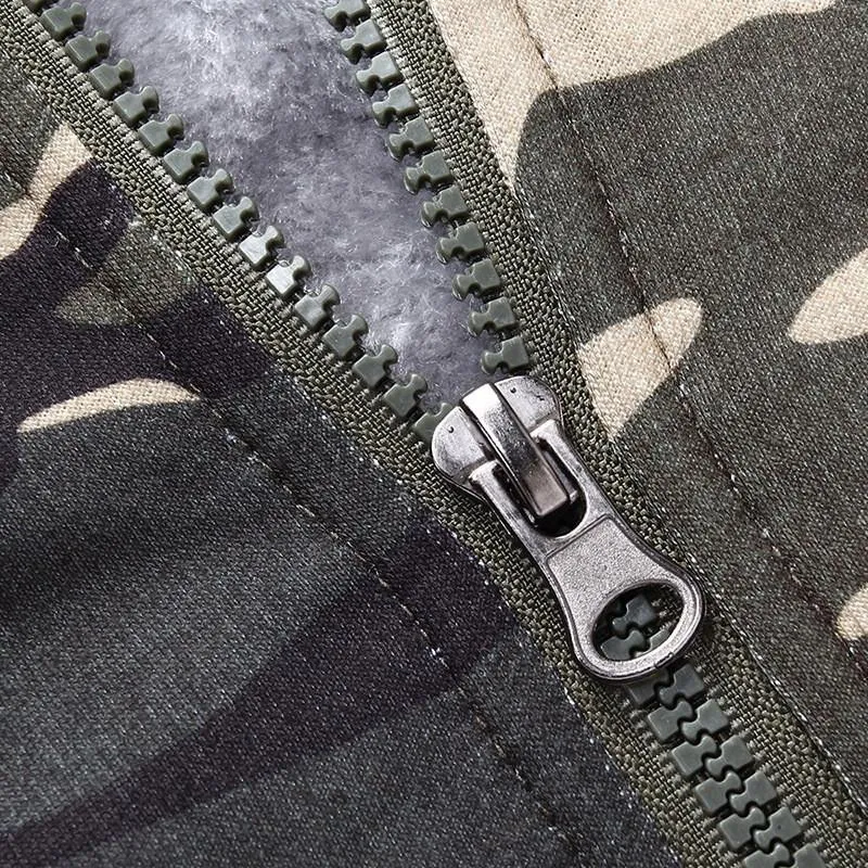 West Louis™ Winter Thick Fleece Camo Hoodie