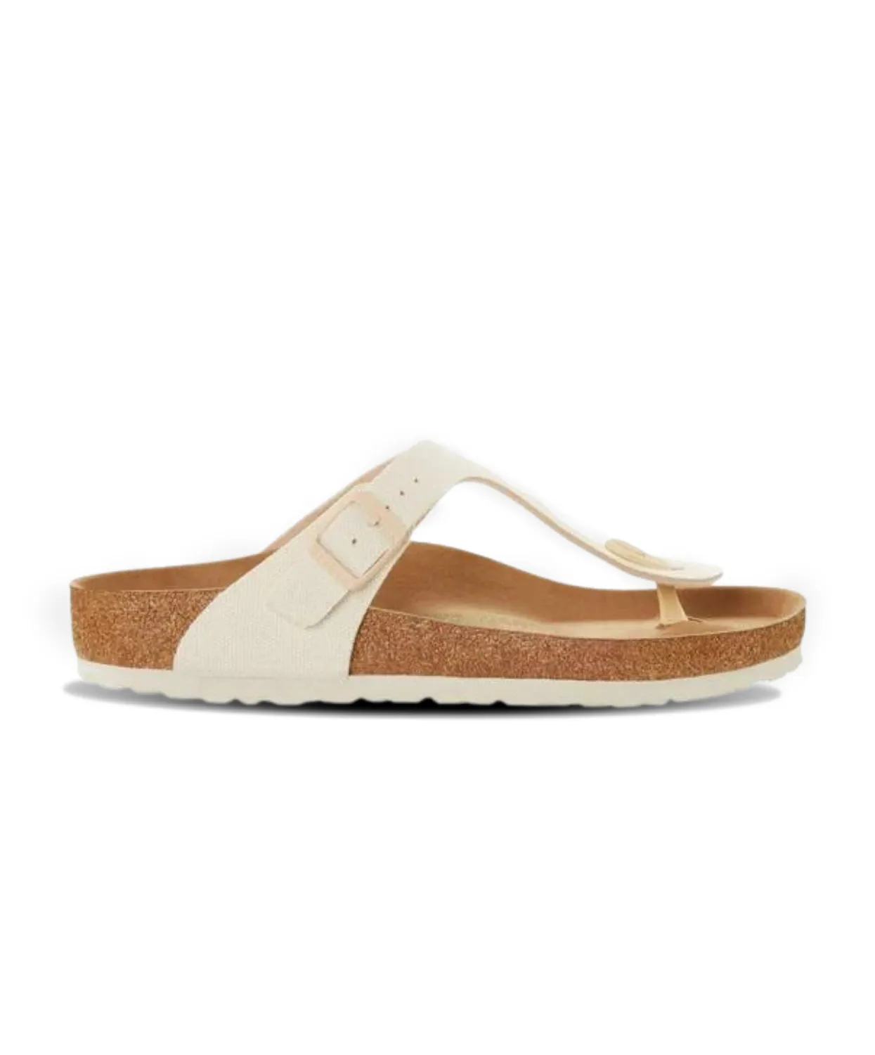 Womens Birkenstock Shoes Birkenstock Gizeh Textile Canvas Eggshell Vegan Sandals