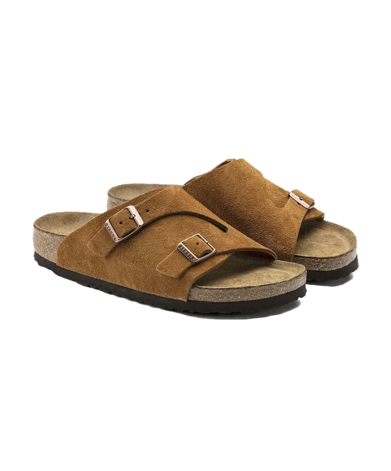 Womens Birkenstock Shoes Birkenstock Zurich Suede Leather Mink Soft Footbed Sandals