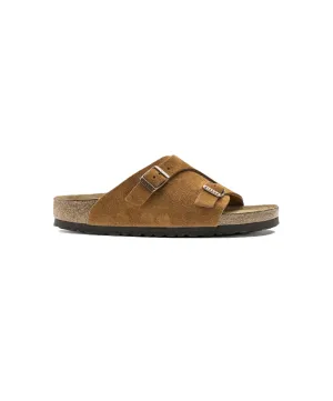 Womens Birkenstock Shoes Birkenstock Zurich Suede Leather Mink Soft Footbed Sandals