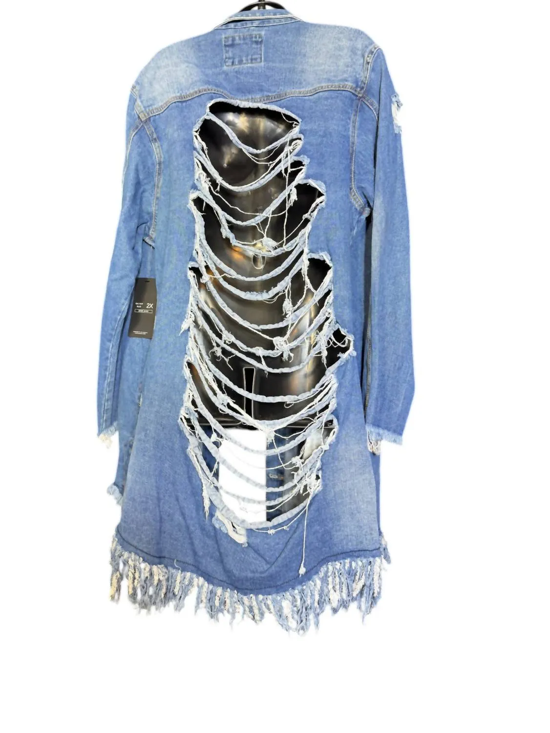 Women's Distressed Jean Jacket In Blue