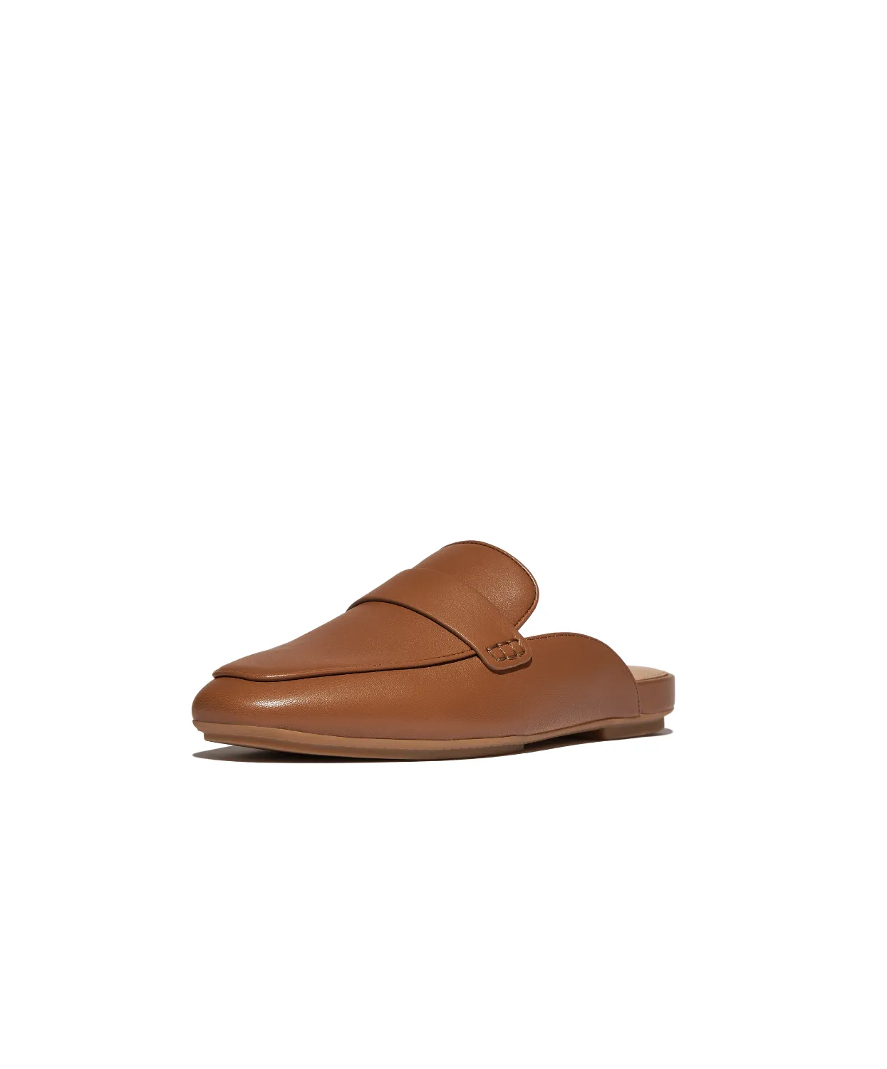 Womens Fitflop Shoes Fitflop Delicato Soft Leather Mules Deep Tan