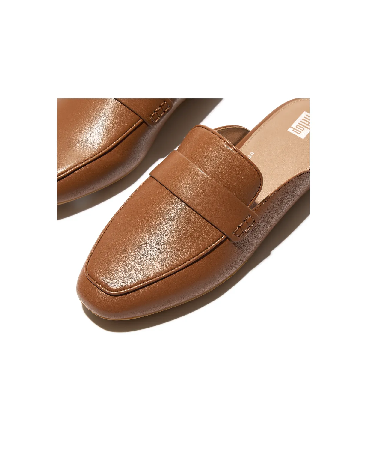 Womens Fitflop Shoes Fitflop Delicato Soft Leather Mules Deep Tan