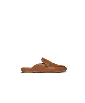Womens Fitflop Shoes Fitflop Delicato Soft Leather Mules Deep Tan