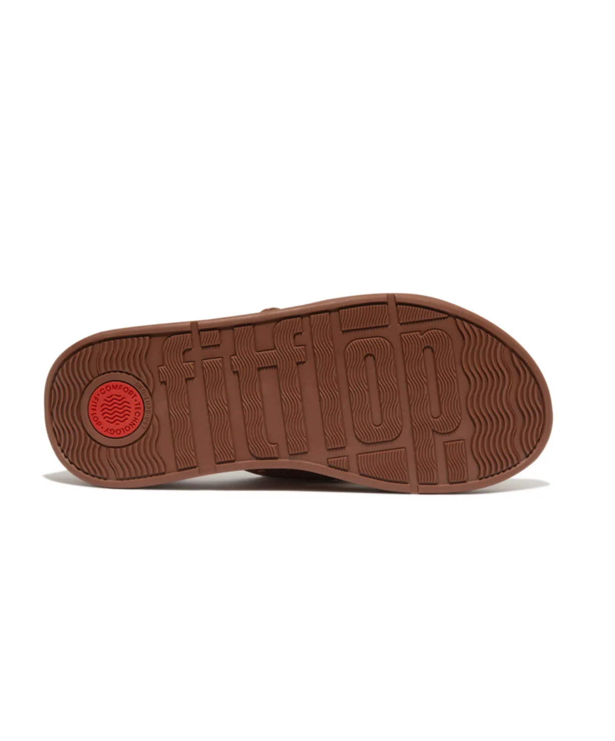 Womens Fitflop Shoes Fitflop F-Mode Buckle Stud Suede Flatform Cross Slide Brown