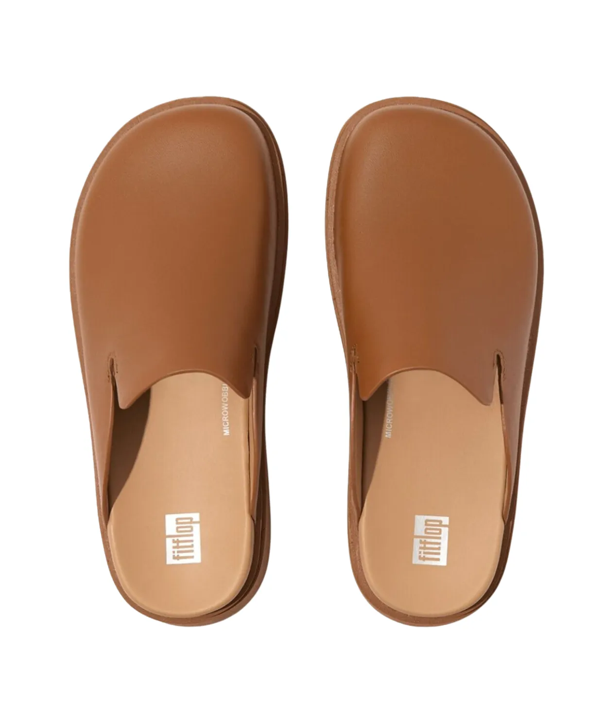Womens Fitflop Shoes FitFlop Gen-FF Leather Mules Tan
