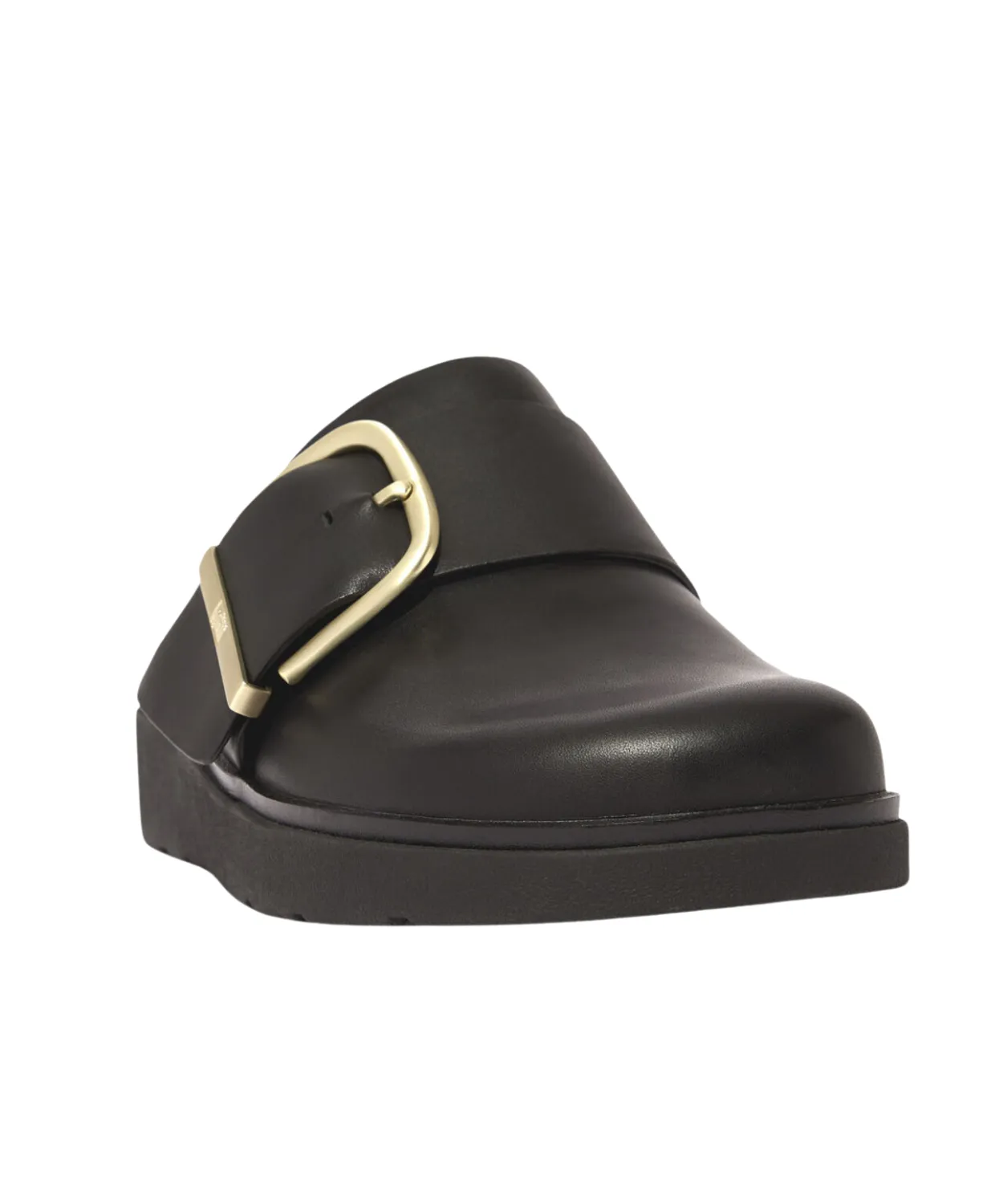 Womens Fitflop Shoes FitFlop Gen-FF Maxi Buckle Leather Mules Black