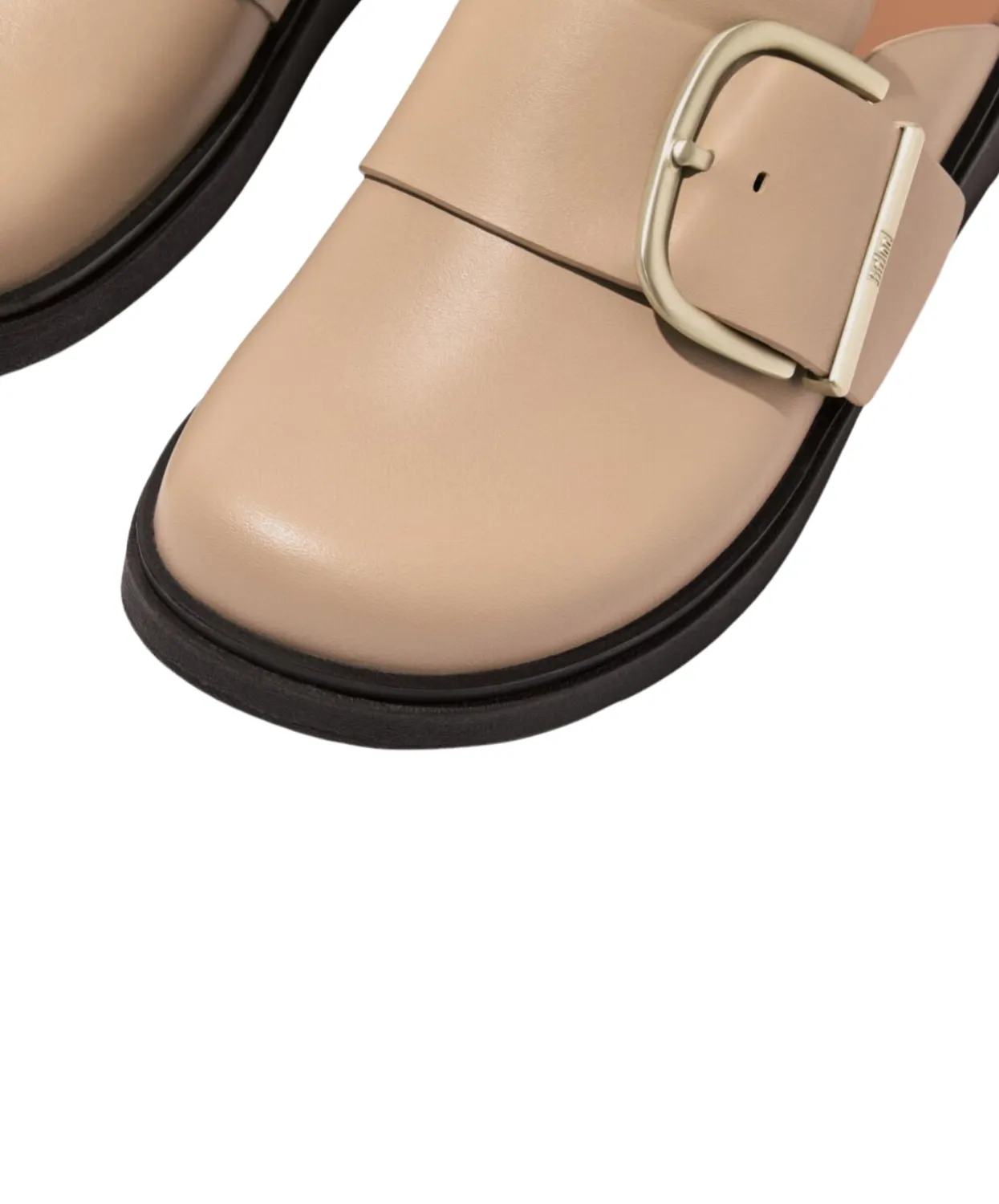 Womens Fitflop Shoes FitFlop Gen-FF Maxi Buckle Leather Mules Latte Beige