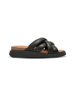 Womens Fitflop Shoes FitFlop Gen FF Padded Strap Leather Slide Black