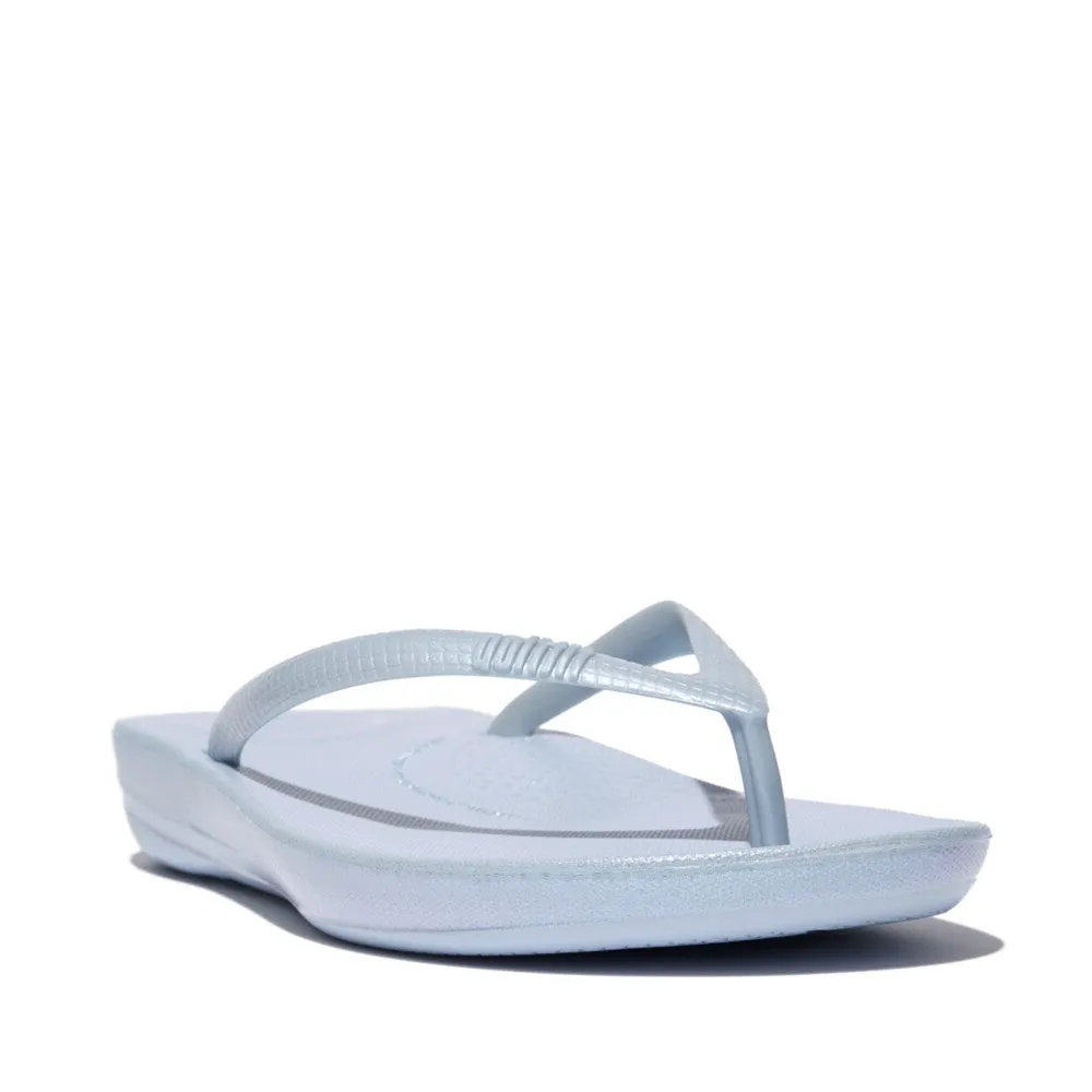 Womens Fitflop Shoes FitFlop iQushion Pearlized Thongs Blue