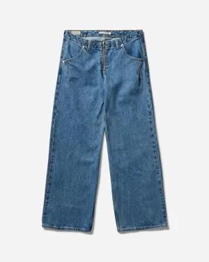 Women's Low Loose Styled Zipper Jeans Indigo