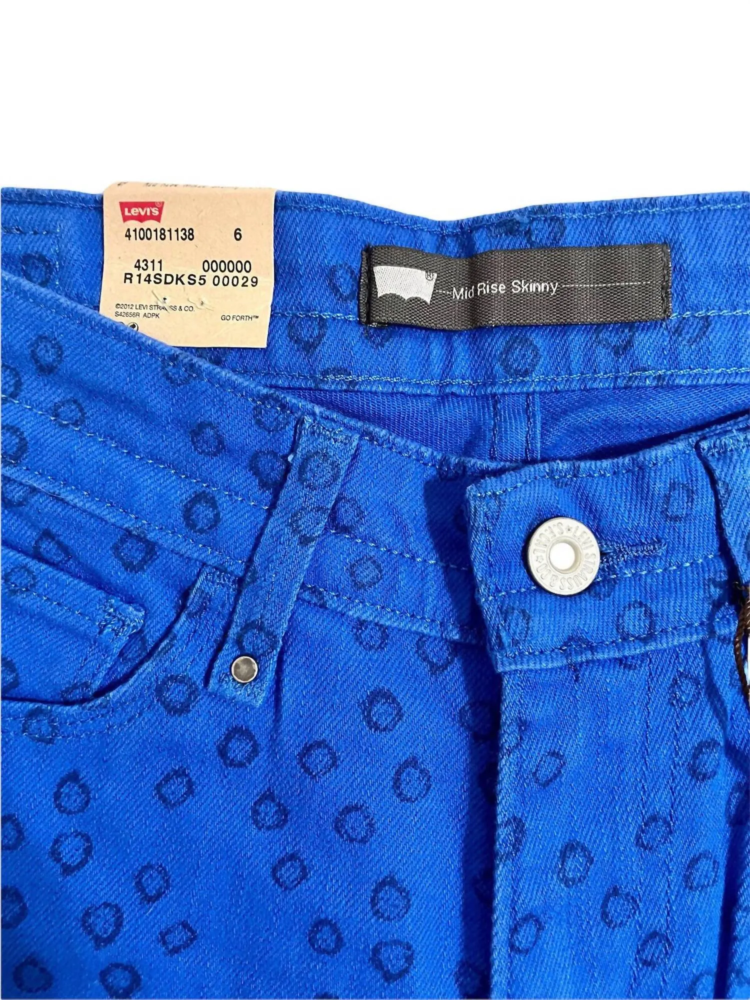 Women's Mid Rise Skinny Denim Jeans In Cobalt Blue