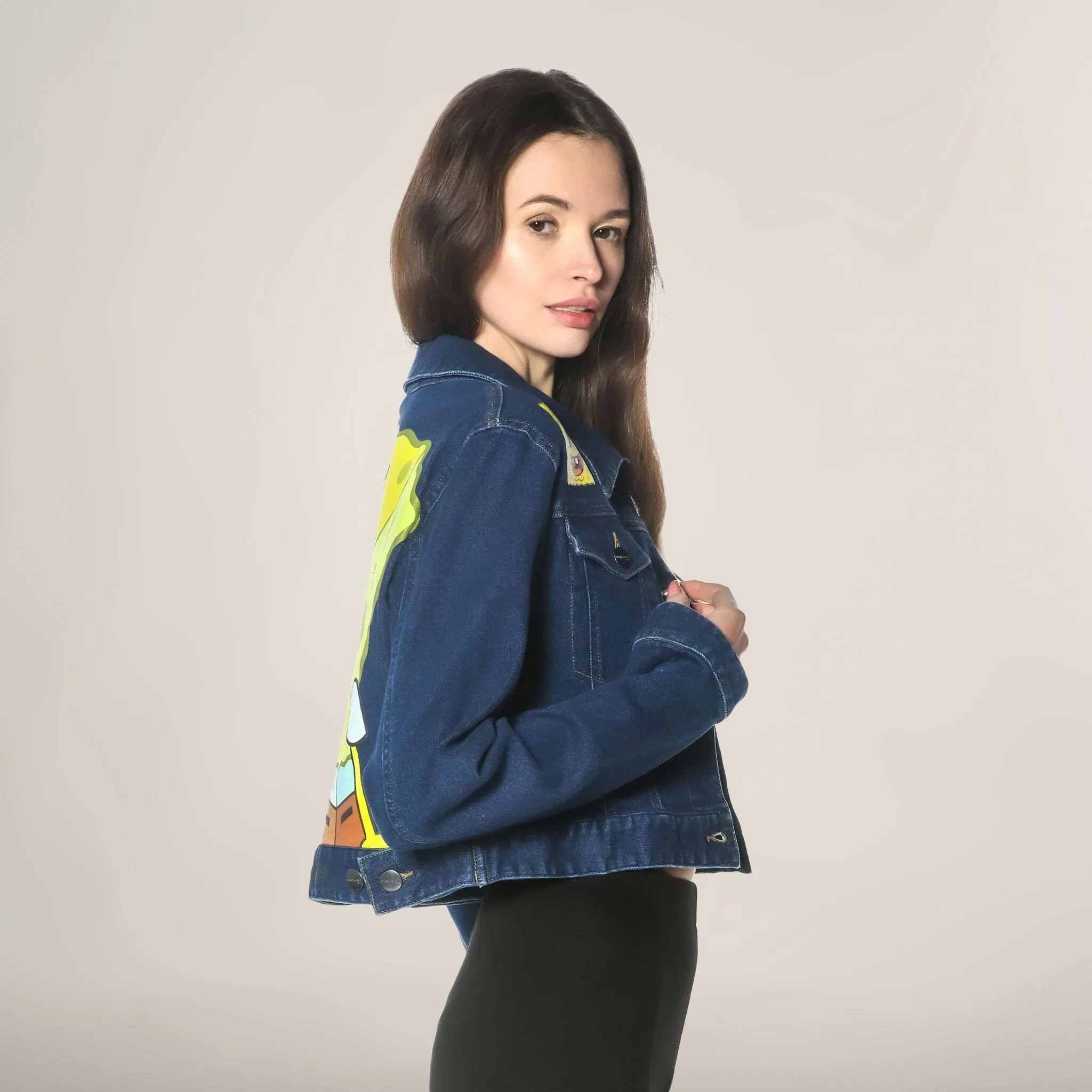 Women's Spongebob Denim Trucker Jacket