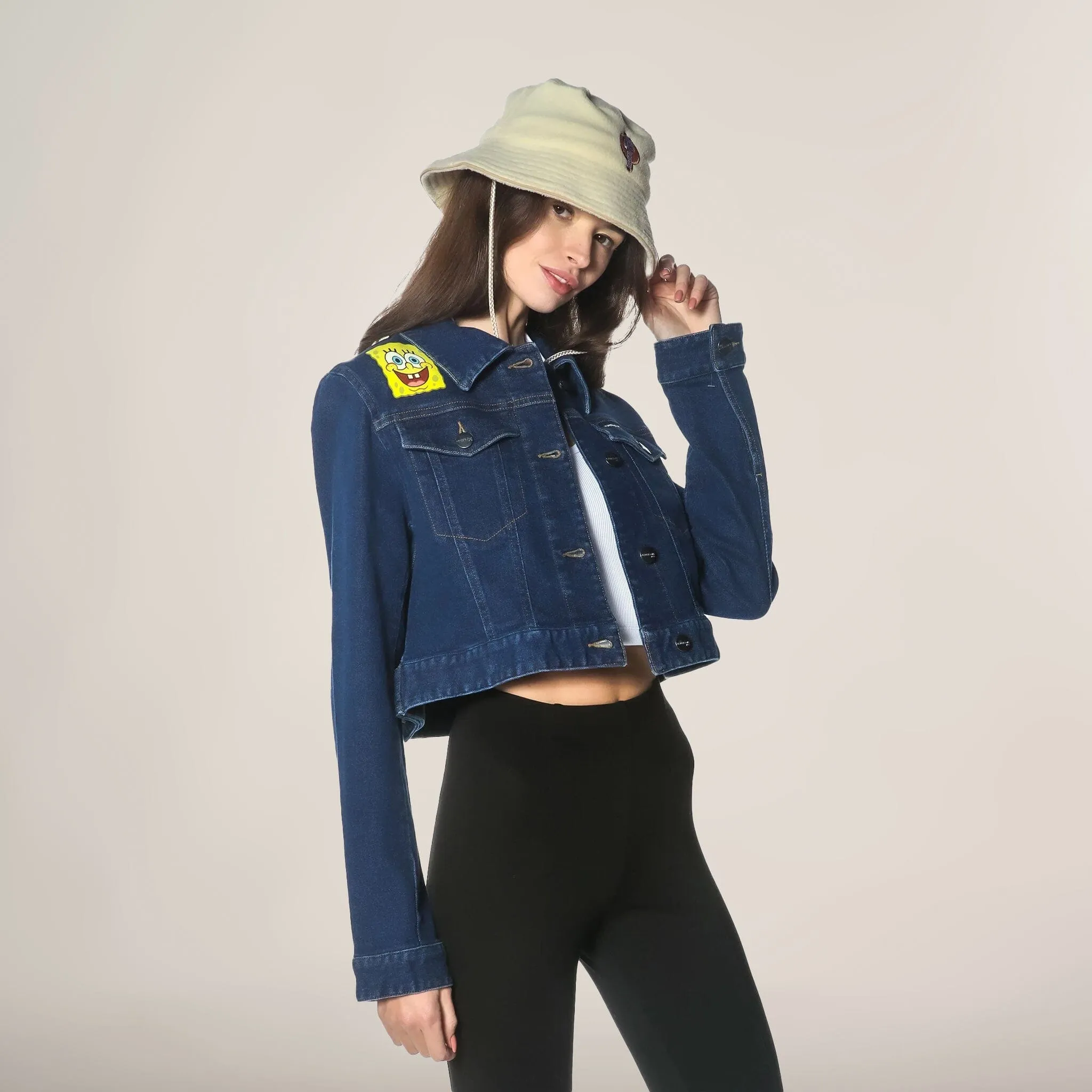 Women's Spongebob Denim Trucker Jacket