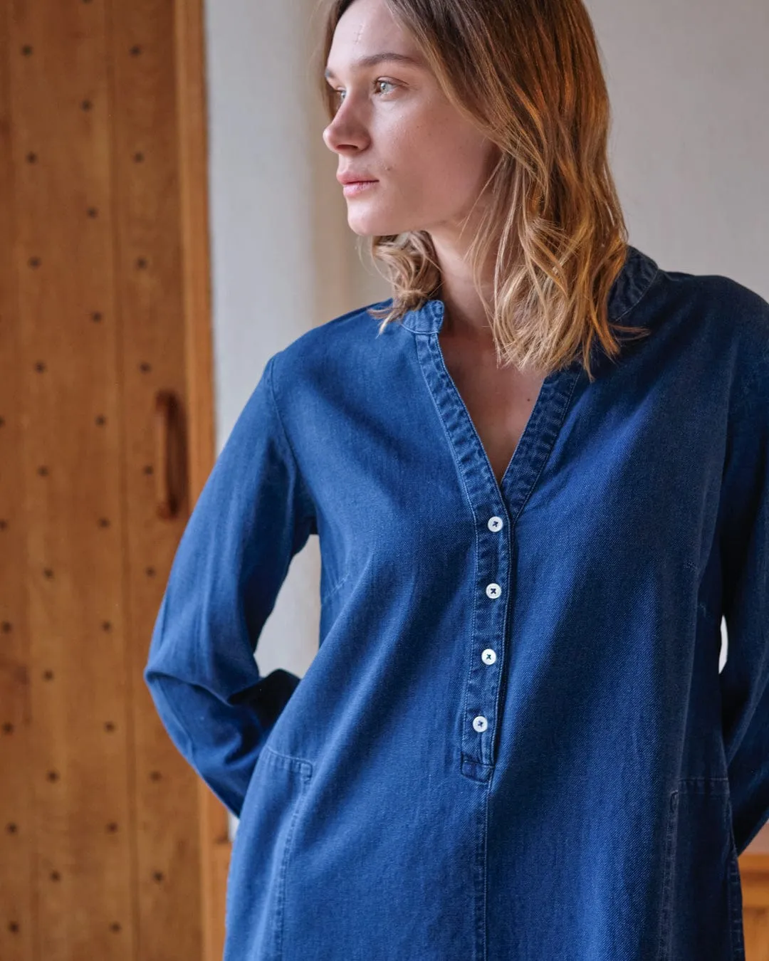 Wren Cotton Dress | Denim